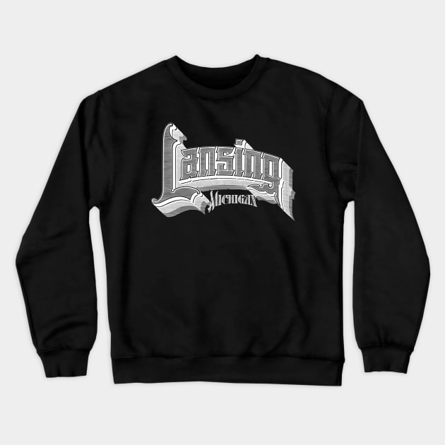 Vintage Lansing, MI Crewneck Sweatshirt by DonDota